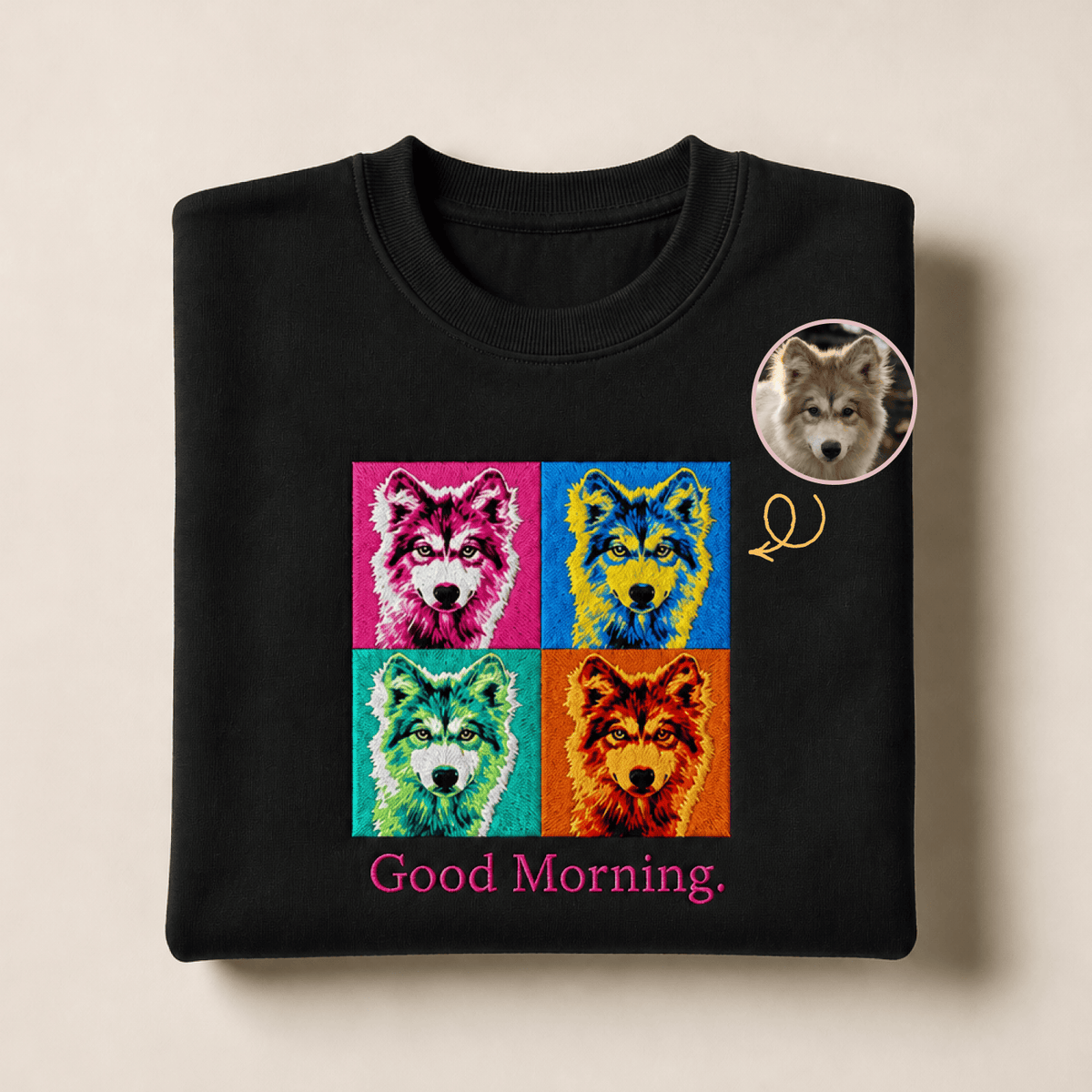Custom Pet Embroidered Bold Stitch Sweatshirt