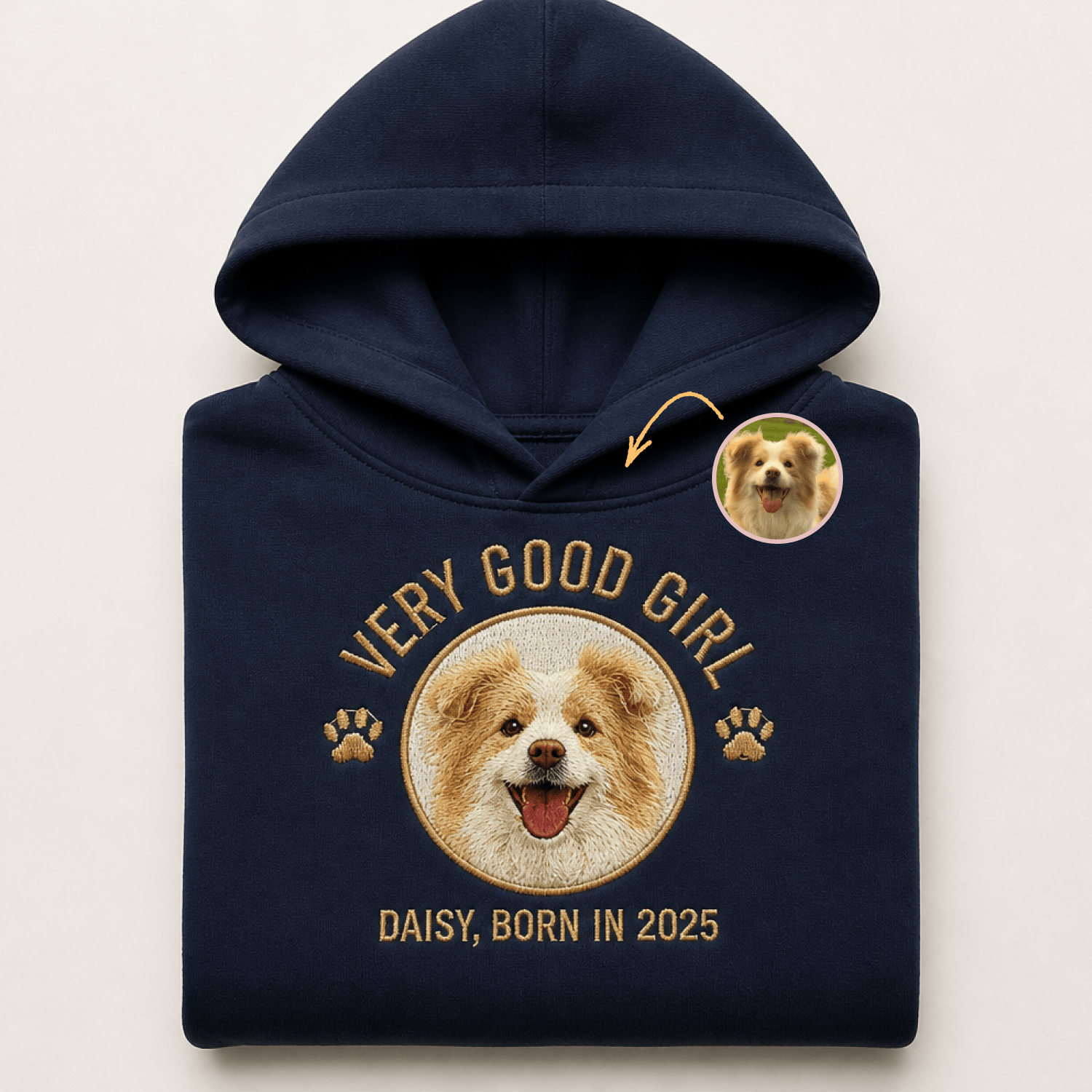 Custom Pet Embroidered Crest Stitch Hoodie