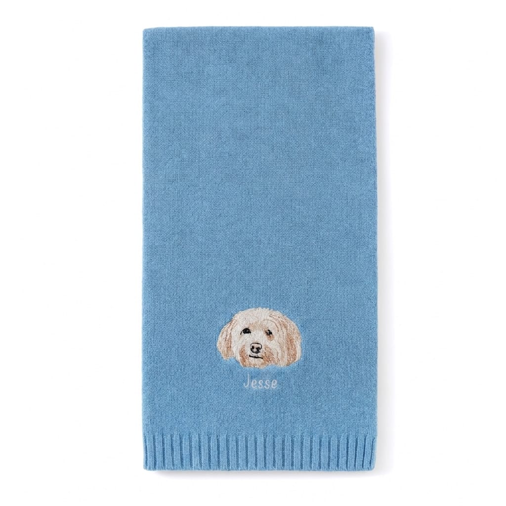Custom Pet Embroidered Icon Stitch Scarf