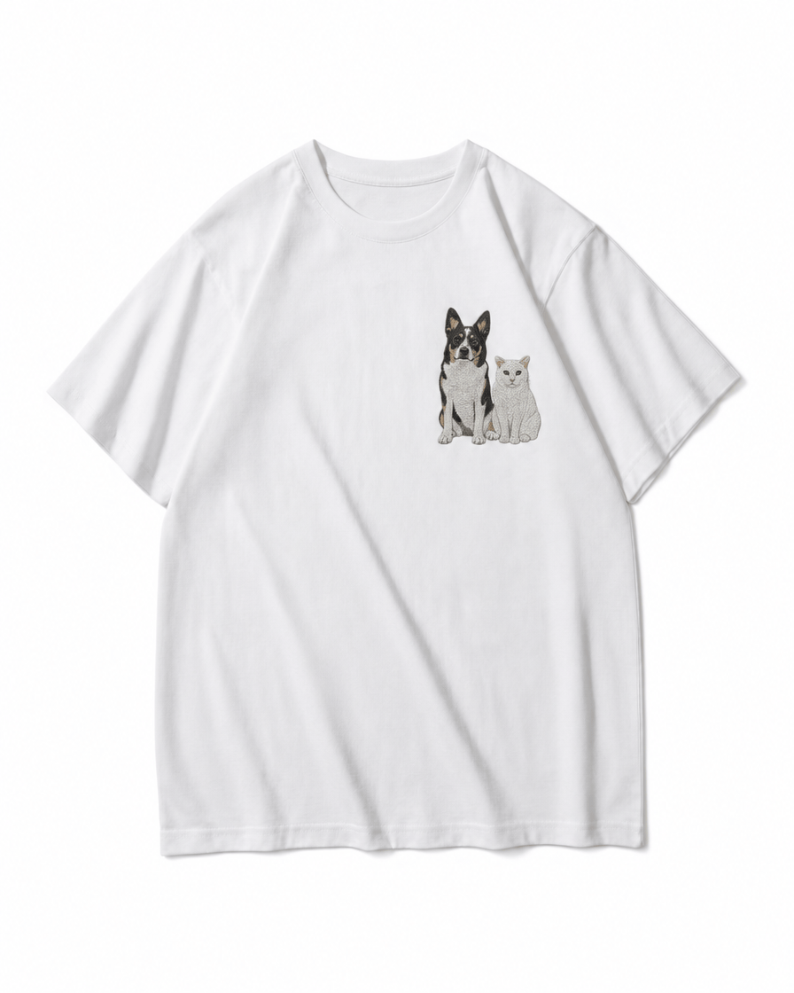 Custom Pet Embroidered Story Stitch T-Shirt