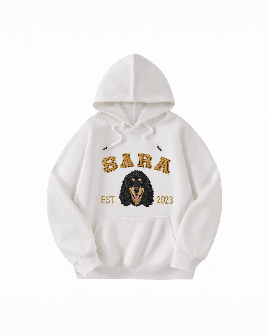 Custom Pet Embroidered Campus Stitch Hoodie