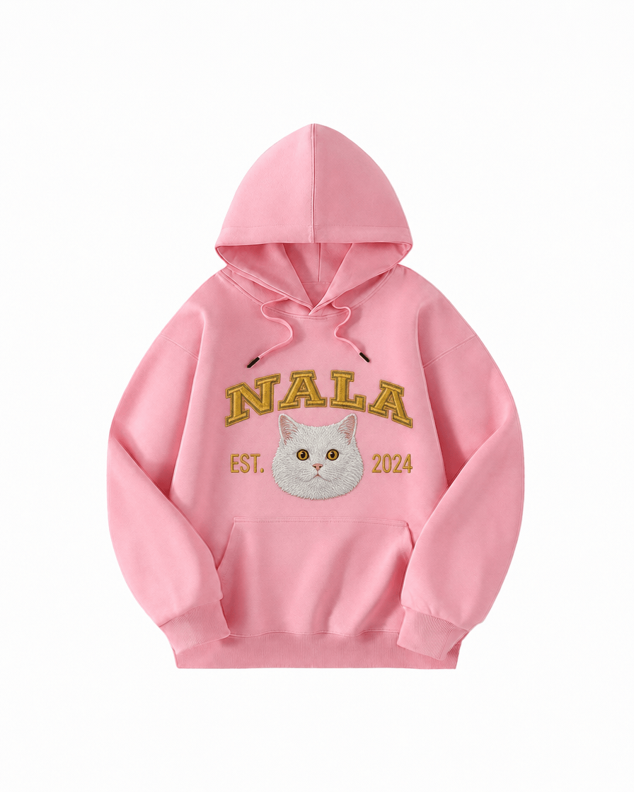 Custom Pet Embroidered Campus Stitch Hoodie