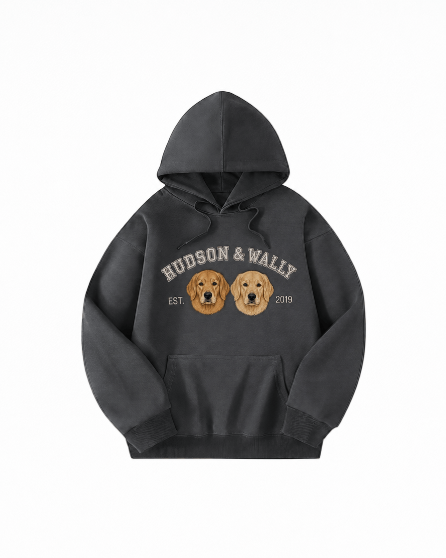 Custom Pet Embroidered Campus Stitch Hoodie