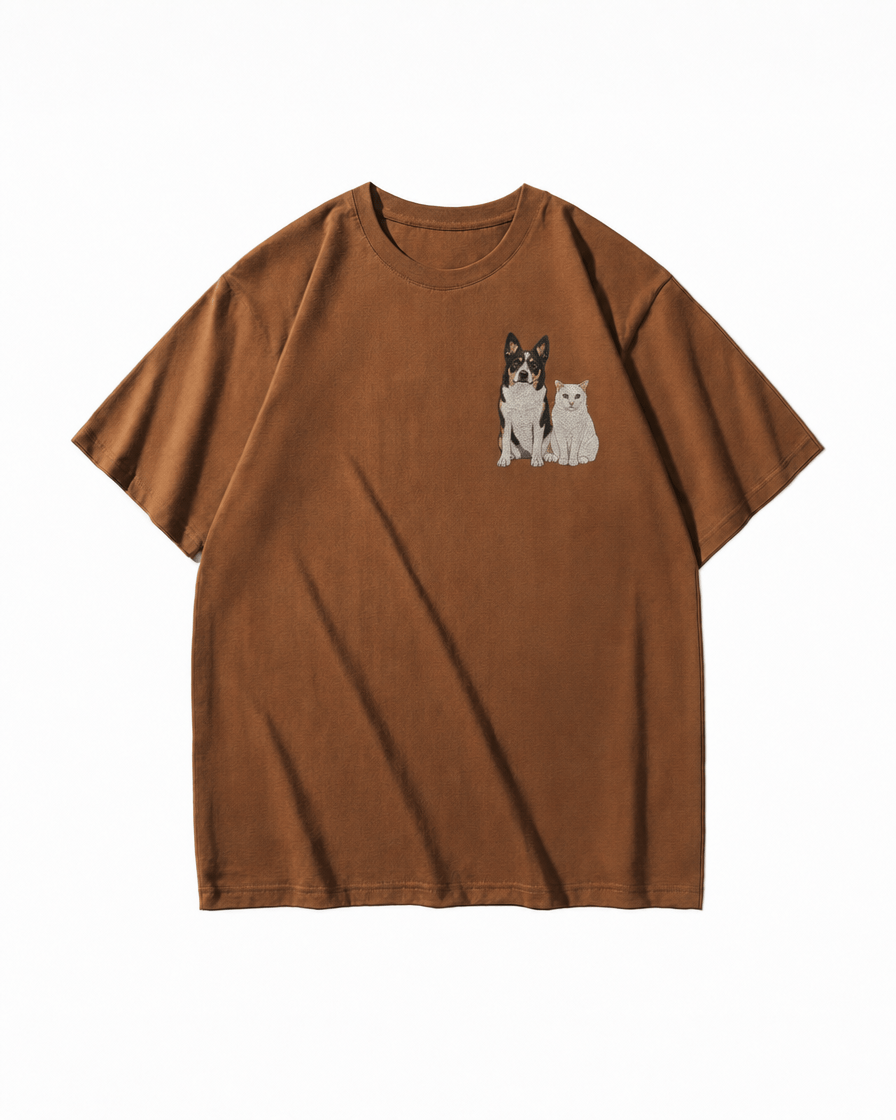 Custom Pet Embroidered Story Stitch T-Shirt