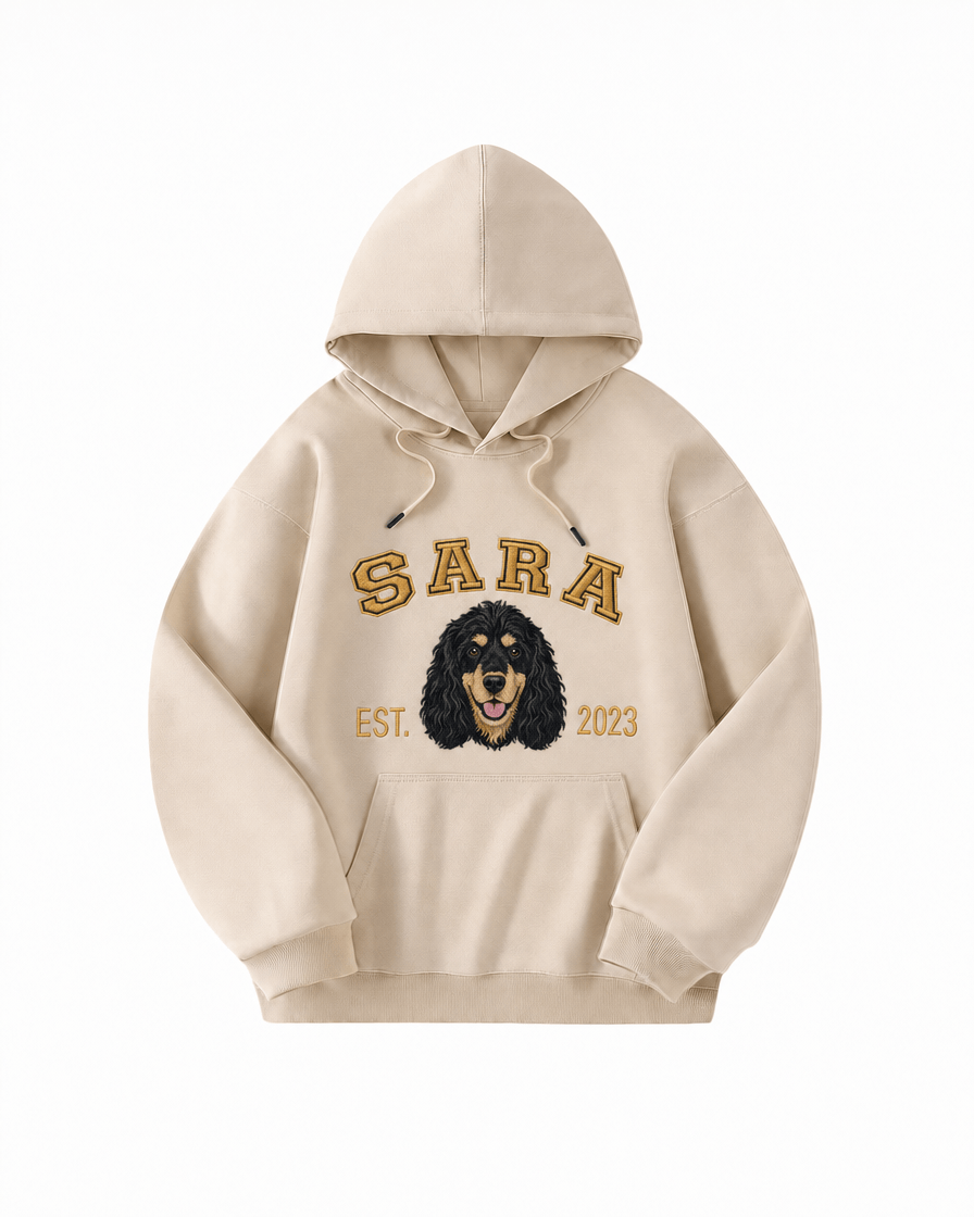 Custom Pet Embroidered Campus Stitch Hoodie