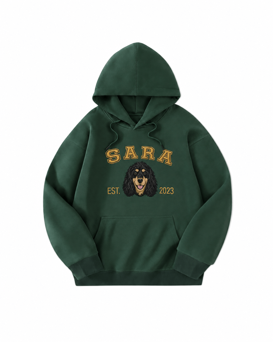 Custom Pet Embroidered Campus Stitch Hoodie