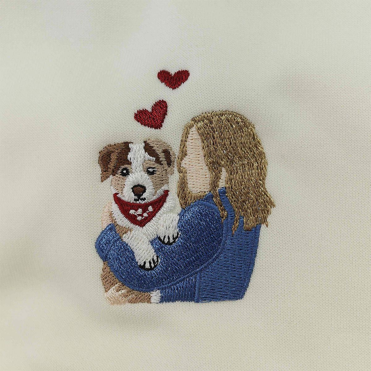 Custom My Love Embroidered Dog Portrait Hoodie, Sweatshirt