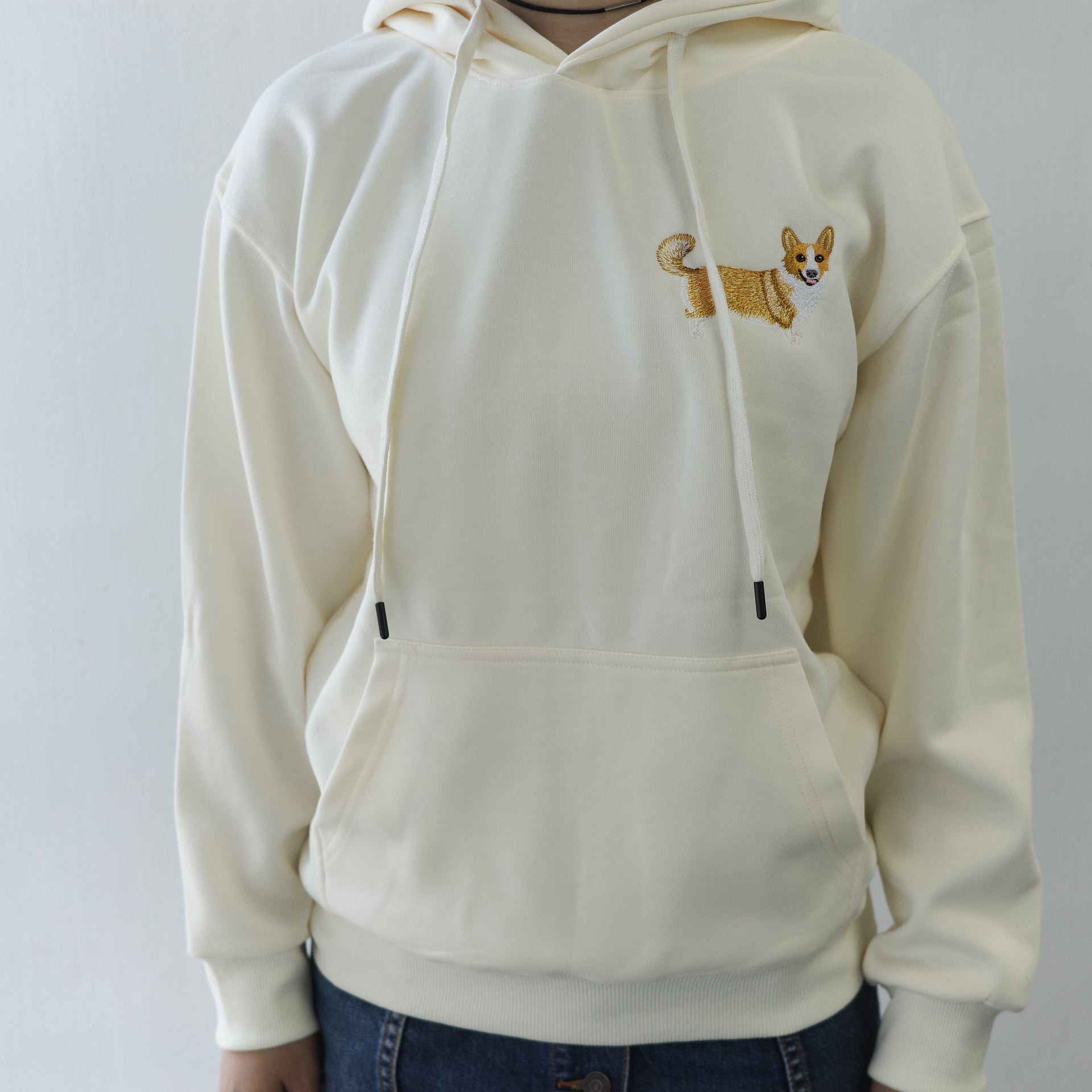 Custom Full-Color Embroidered Dog Portrait Hoodie