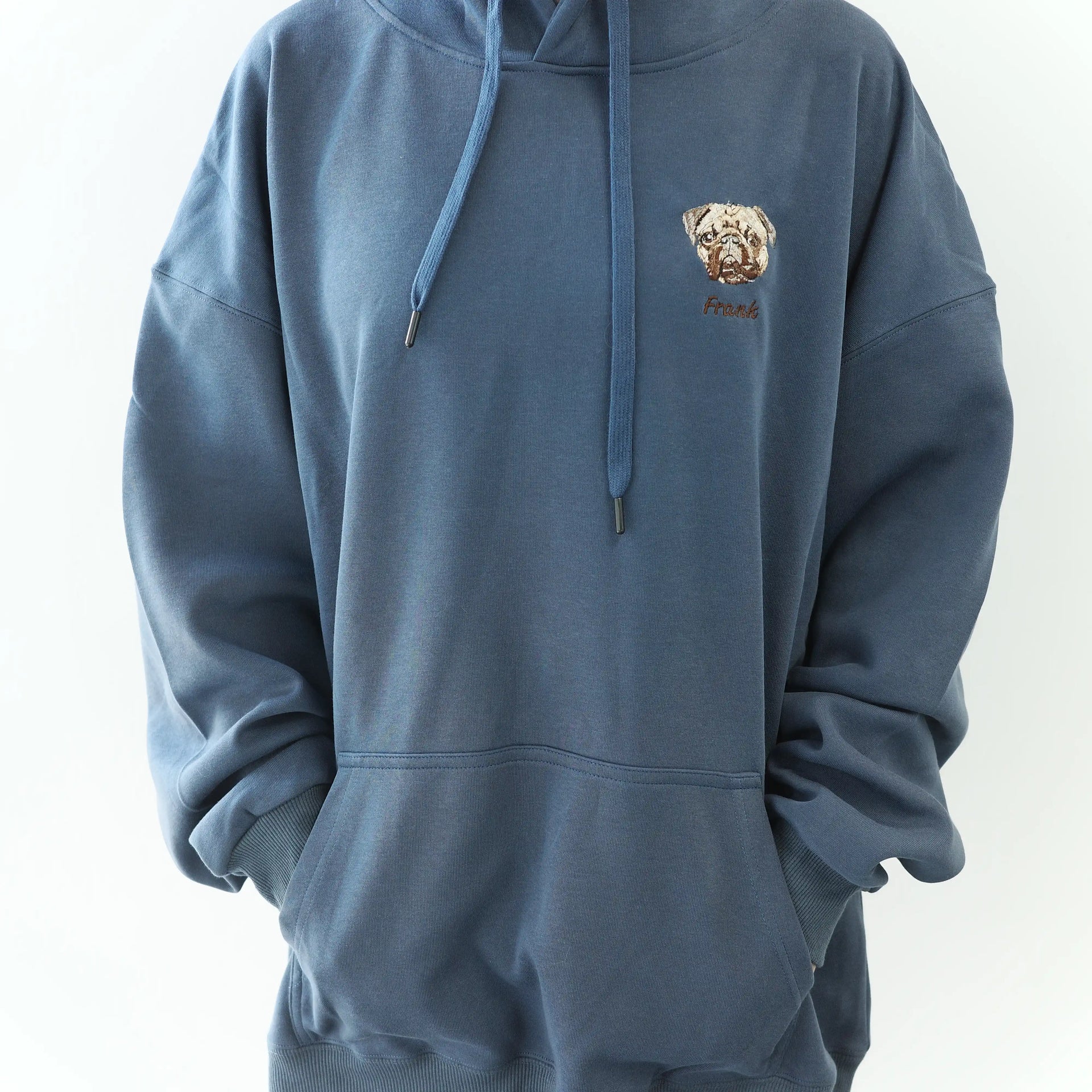 Custom Full-Color Embroidered Dog Portrait Hoodie