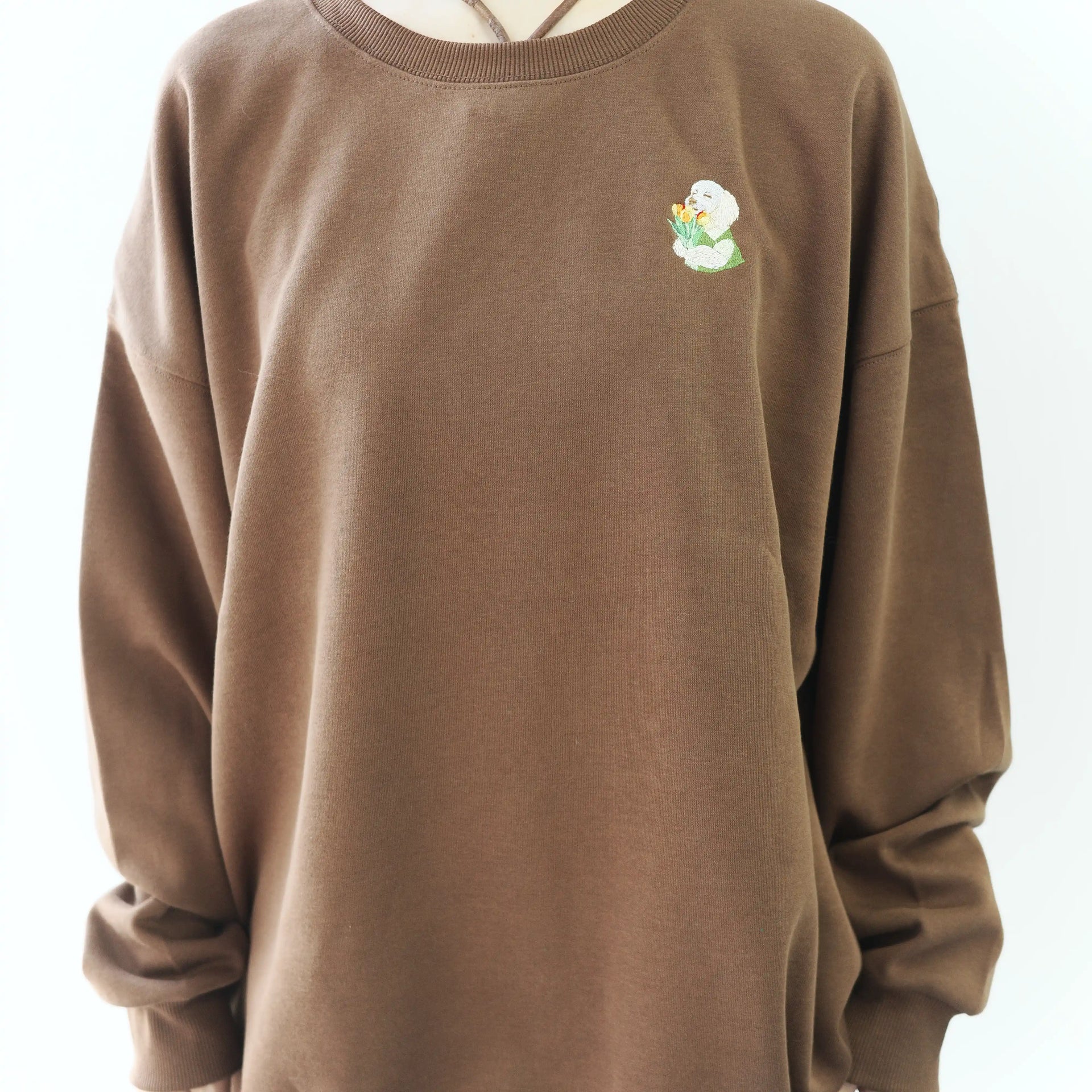 Custom Full-Color Embroidered Dog Portrait Hoodie