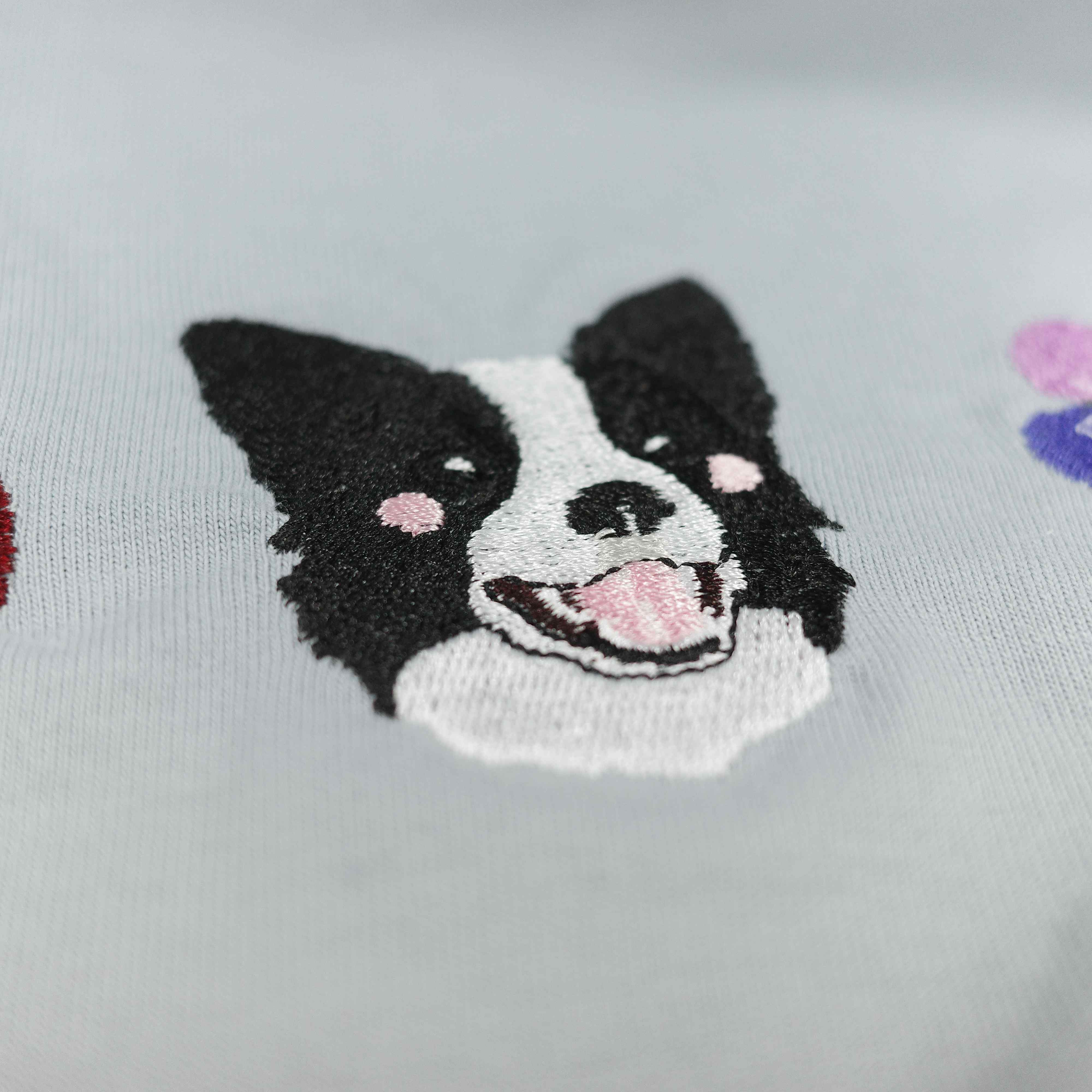 Custom My Basic Necessities Embroidered Pet Portrait T-shirt