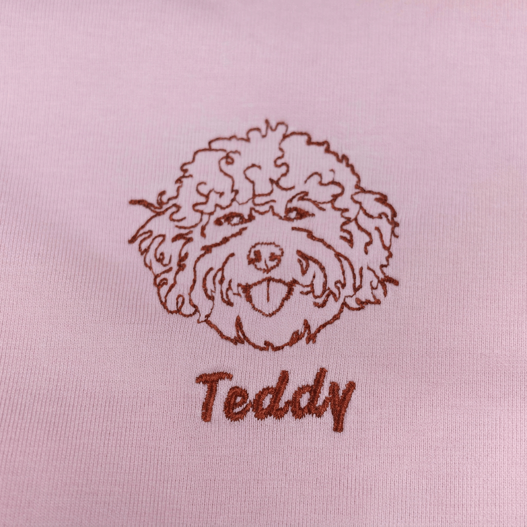 Custom Outline Embroidered Pet Portrait Sweatshirt