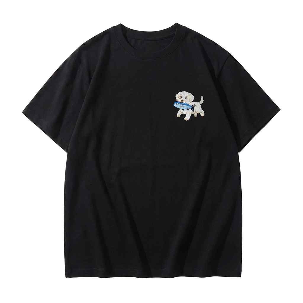 Custom The Daily Catch Embroidered Pet Portrait T-shirt
