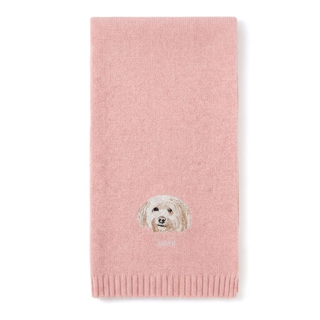 Custom Pet Embroidered Icon Stitch Scarf