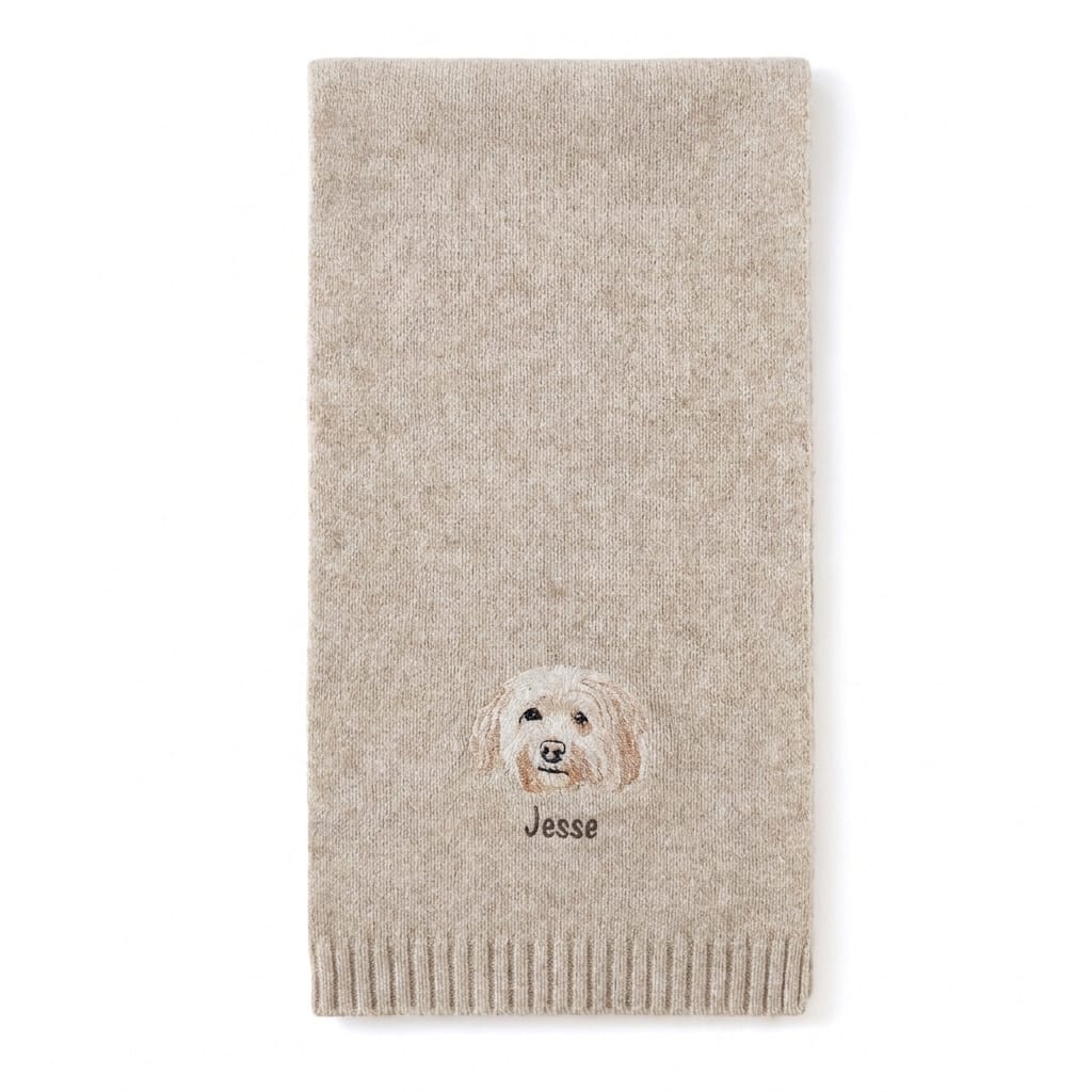 Custom Pet Embroidered Icon Stitch Scarf