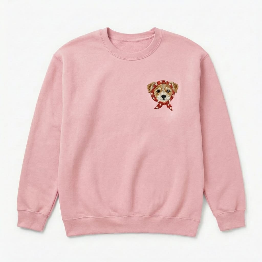 Custom Babushka Embroidered Pet Portrait Hoodie, Sweatshirt