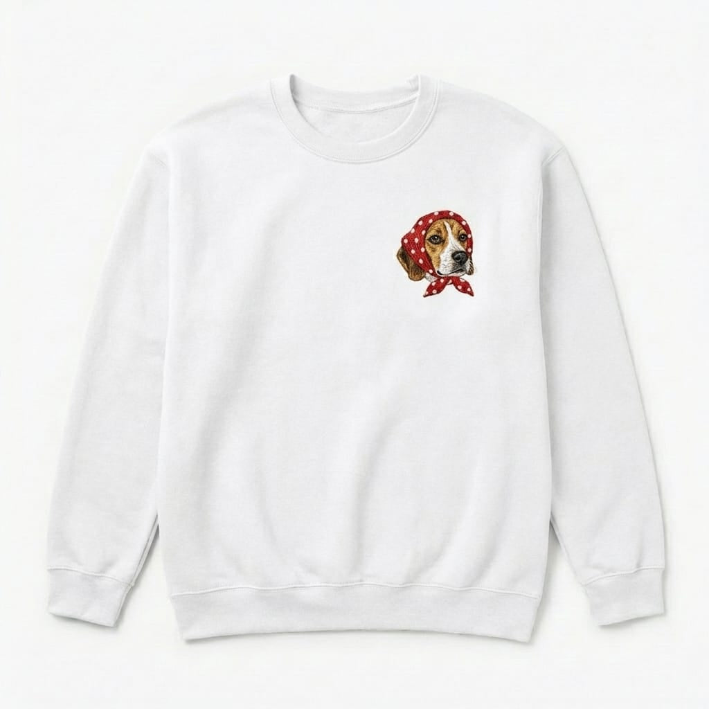 Custom Babushka Embroidered Pet Portrait Hoodie, Sweatshirt