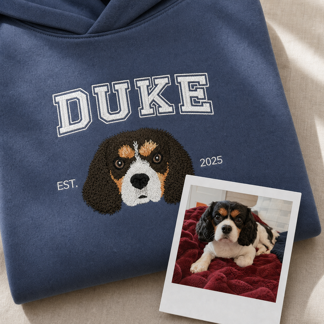 Custom Pet Embroidered Campus Stitch Hoodie