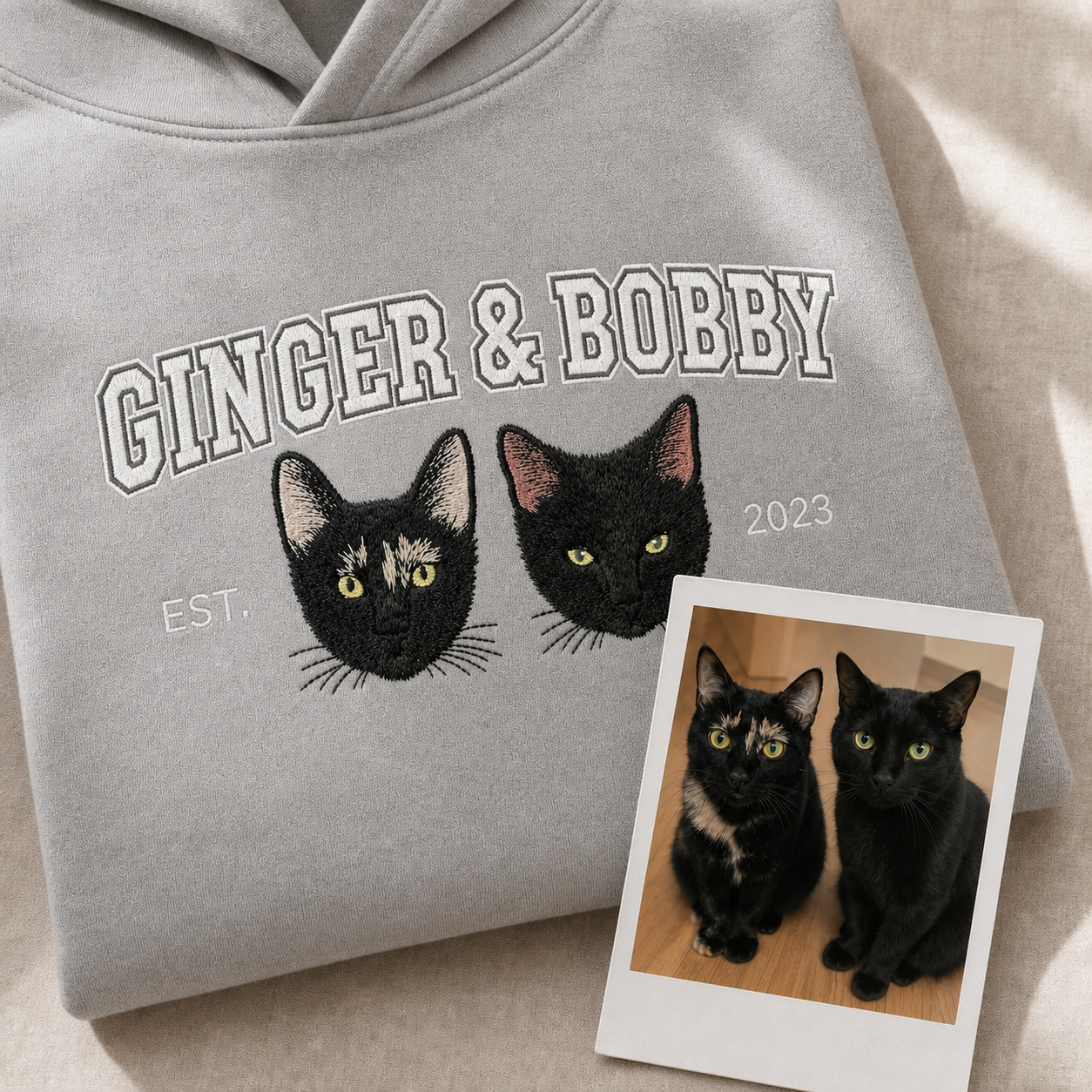 Custom Pet Embroidered Campus Stitch Hoodie