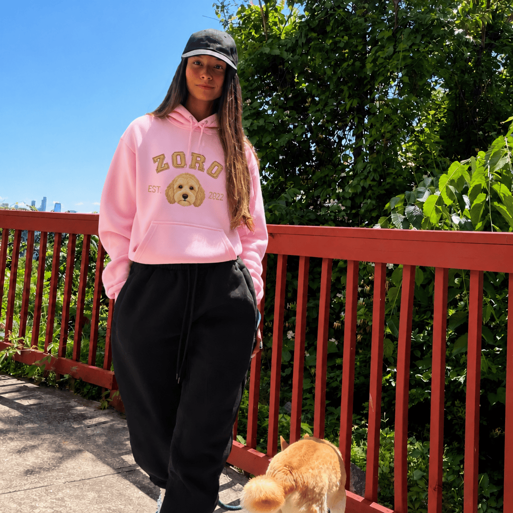 Custom Pet Embroidered Campus Stitch Hoodie