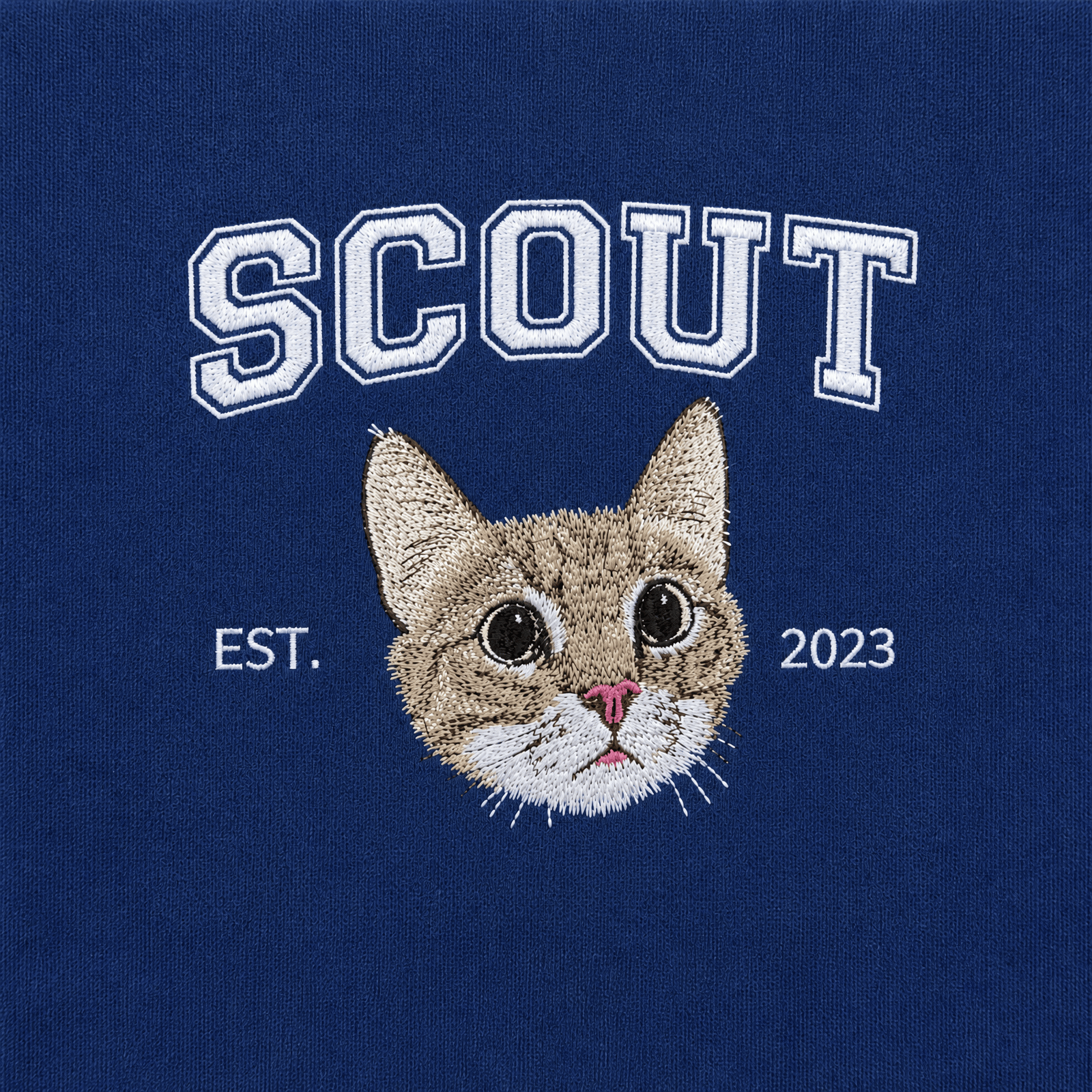 Custom Pet Embroidered Campus Stitch Sweatshirt