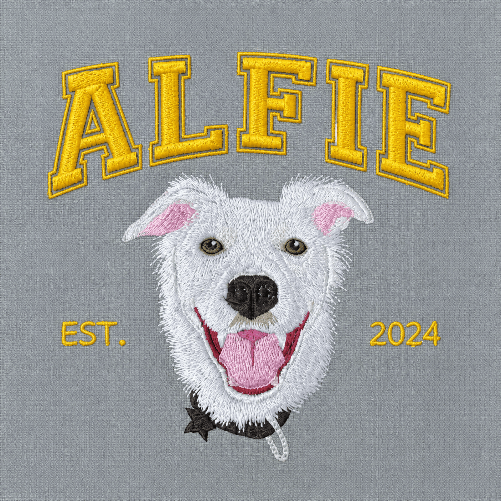 Custom Pet Embroidered Campus Stitch Sweatshirt