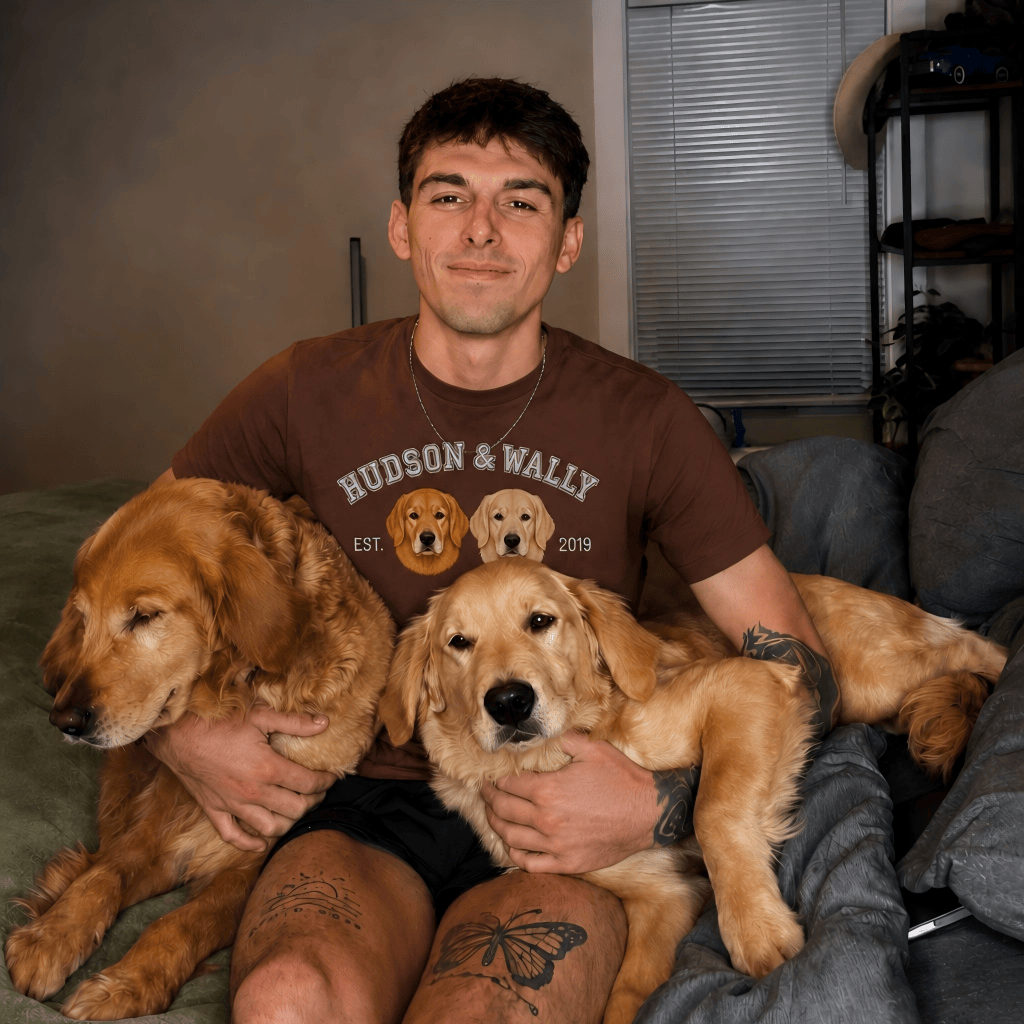 Custom Pet Embroidered Campus Stitch T-Shirt