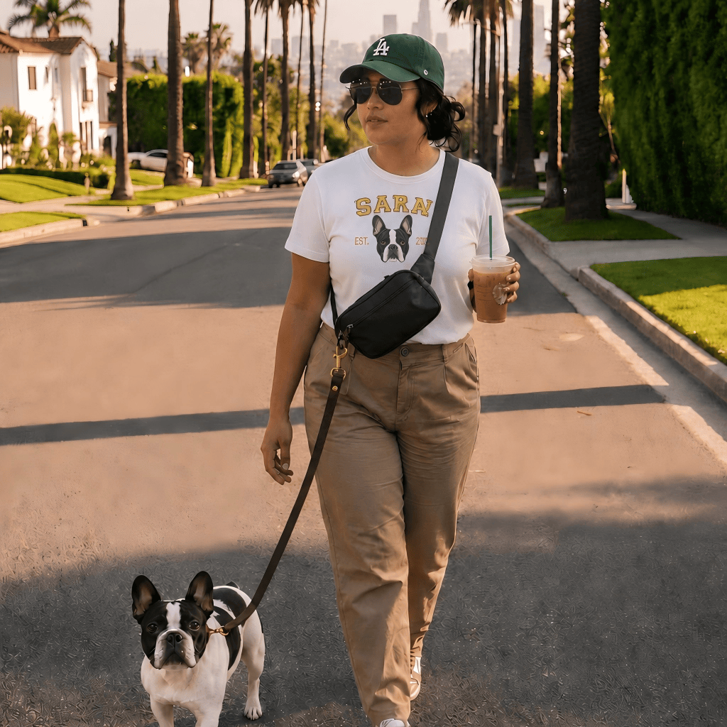 Custom Pet Embroidered Campus Stitch T-Shirt