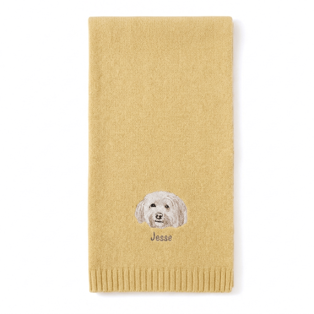Custom Pet Embroidered Icon Stitch Scarf