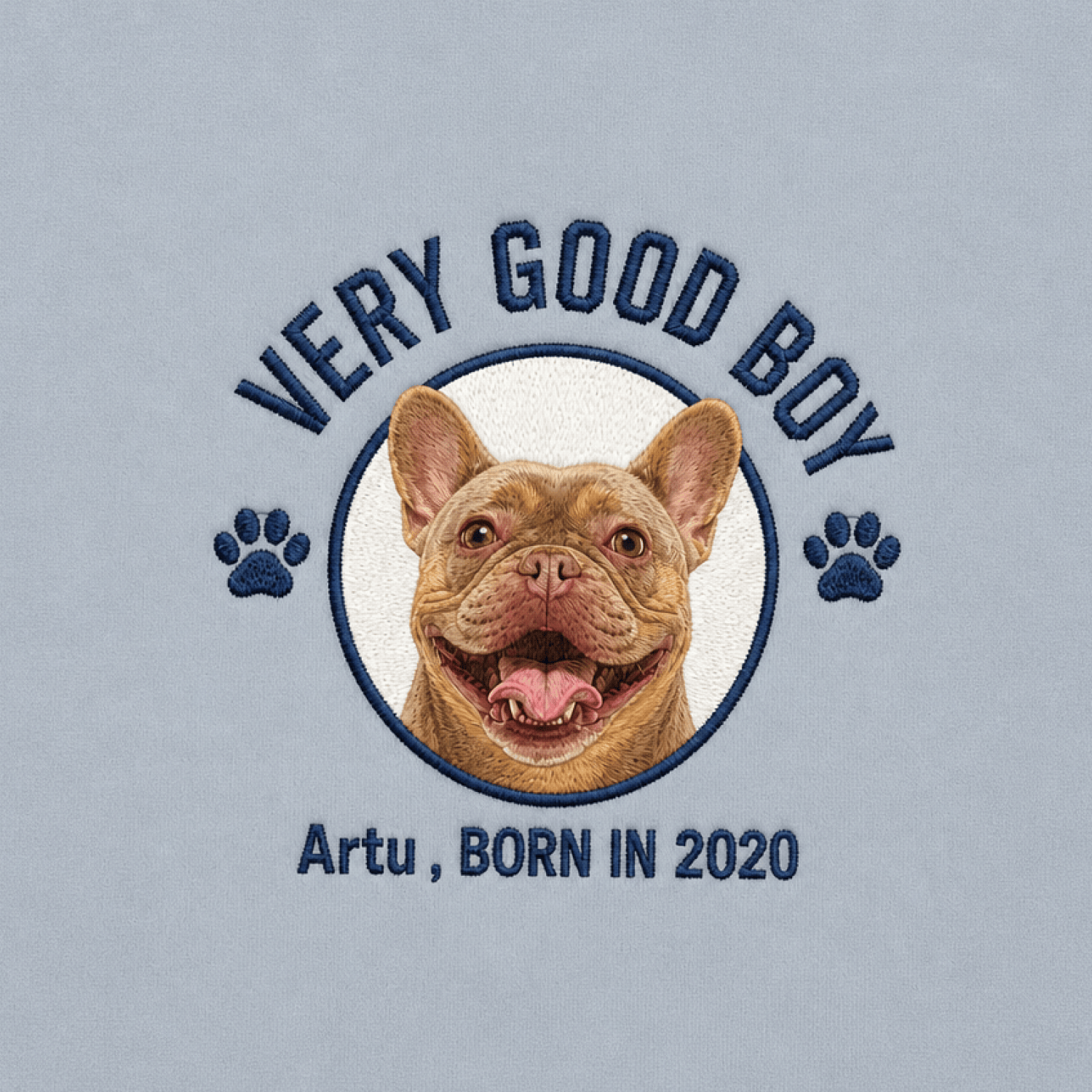 Custom Pet Embroidered Crest Stitch T-Shirt