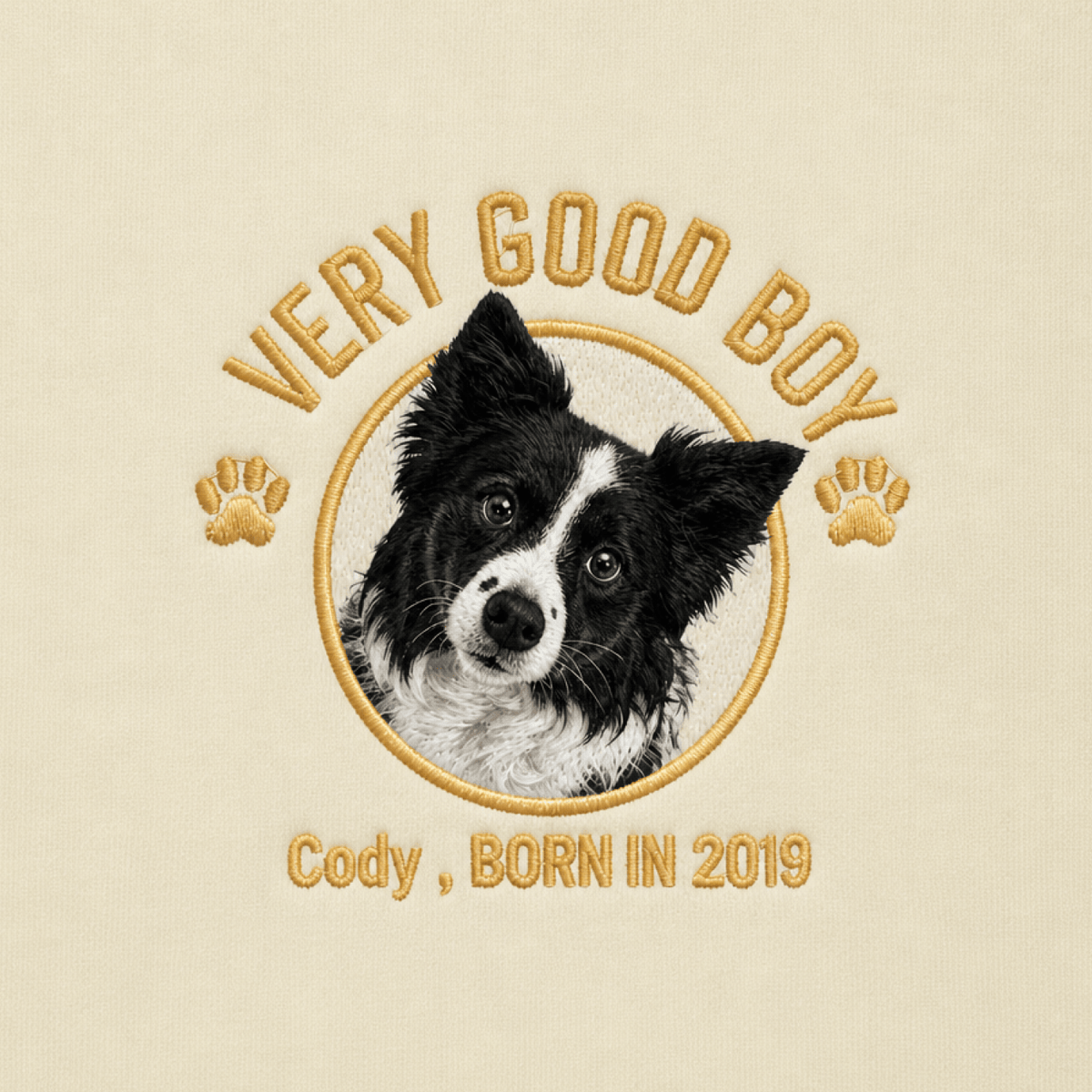 Custom Pet Embroidered Crest Stitch T-Shirt