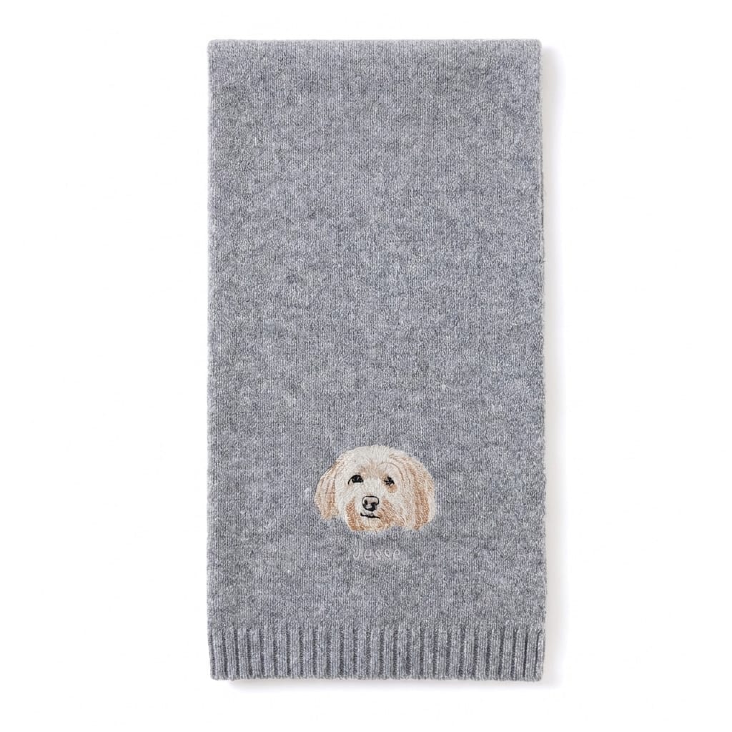 Custom Pet Embroidered Icon Stitch Scarf