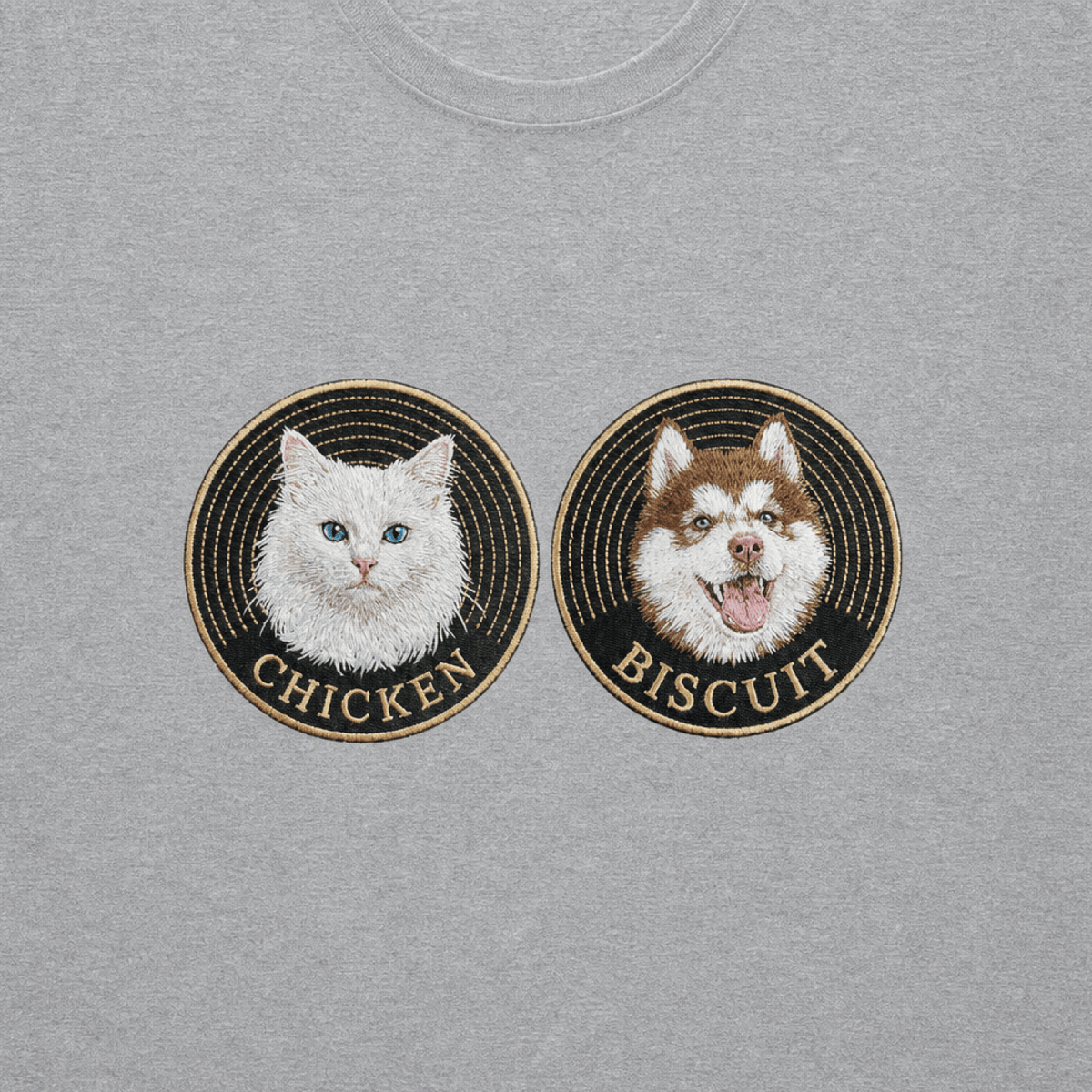 Custom Pet Embroidered Groove Stitch T-Shirt
