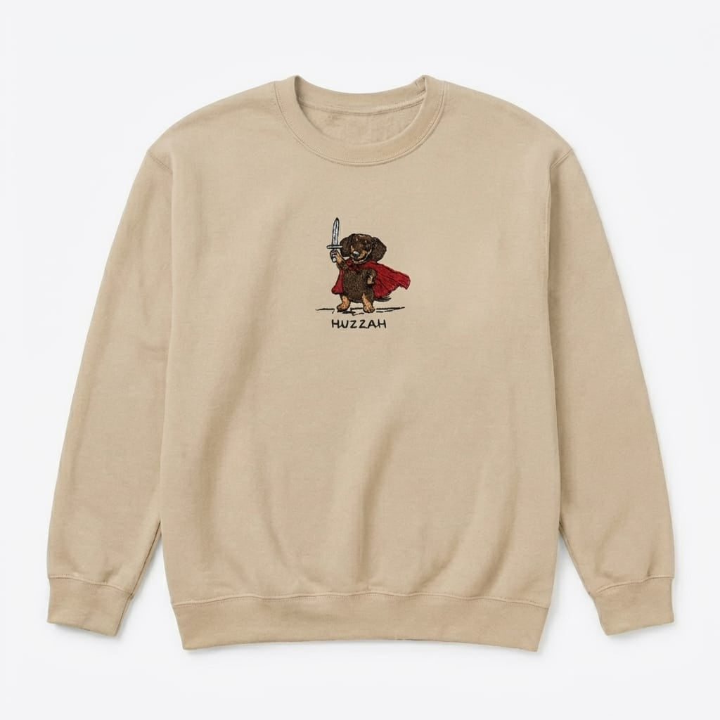 Custom HUZZAH Embroidered Dog Portrait Hoodie, Sweatshirt