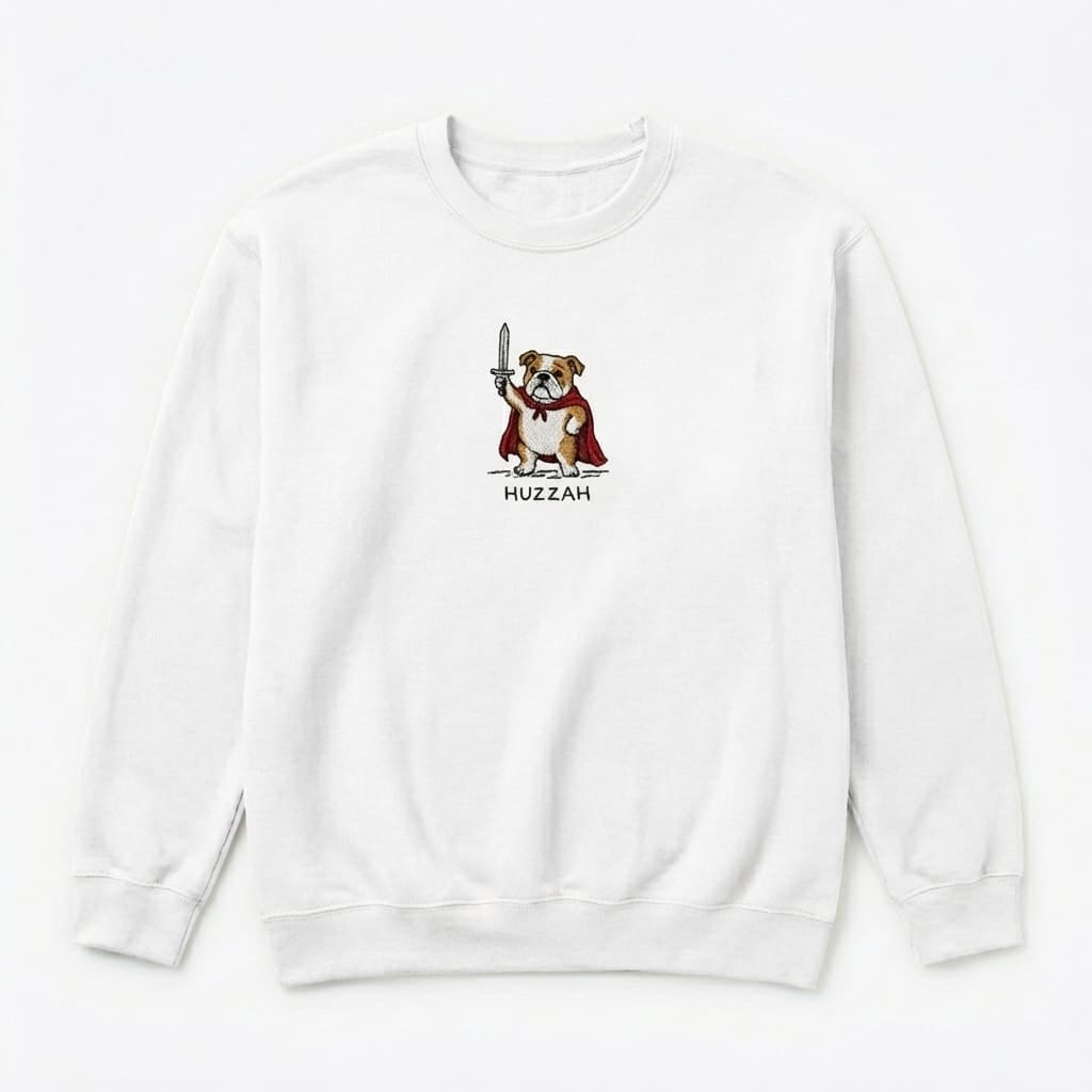 Custom HUZZAH Embroidered Dog Portrait Hoodie, Sweatshirt