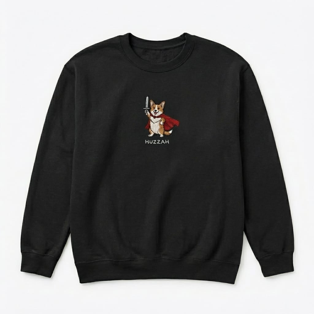 Custom HUZZAH Embroidered Dog Portrait Hoodie, Sweatshirt
