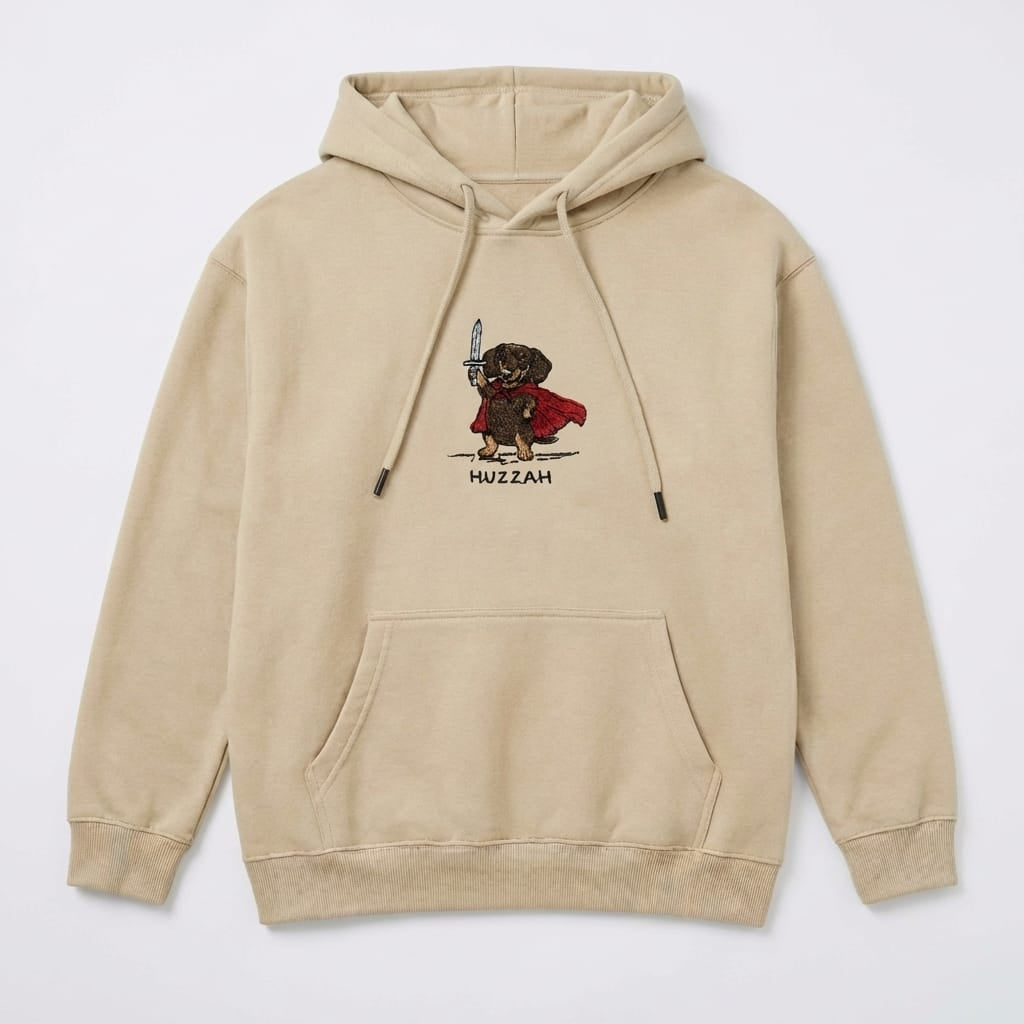 Custom HUZZAH Embroidered Dog Portrait Hoodie, Sweatshirt