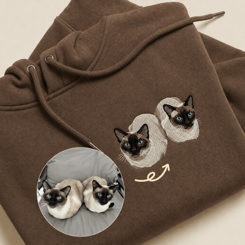 Custom Pet Embroidered Icon Stitch Hoodie