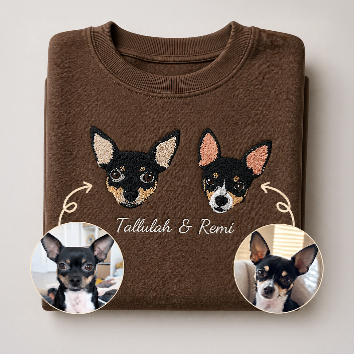 Custom Pet Embroidered Icon Stitch Sweatshirt