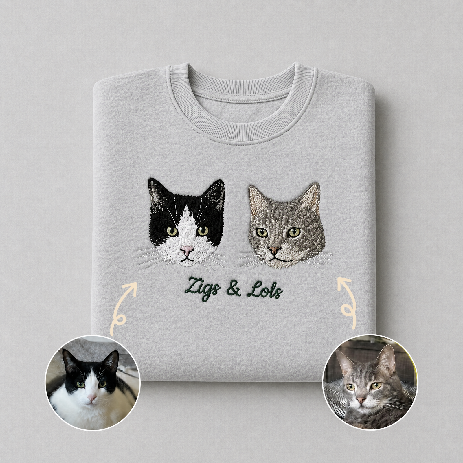 Custom Pet Embroidered Icon Stitch Sweatshirt