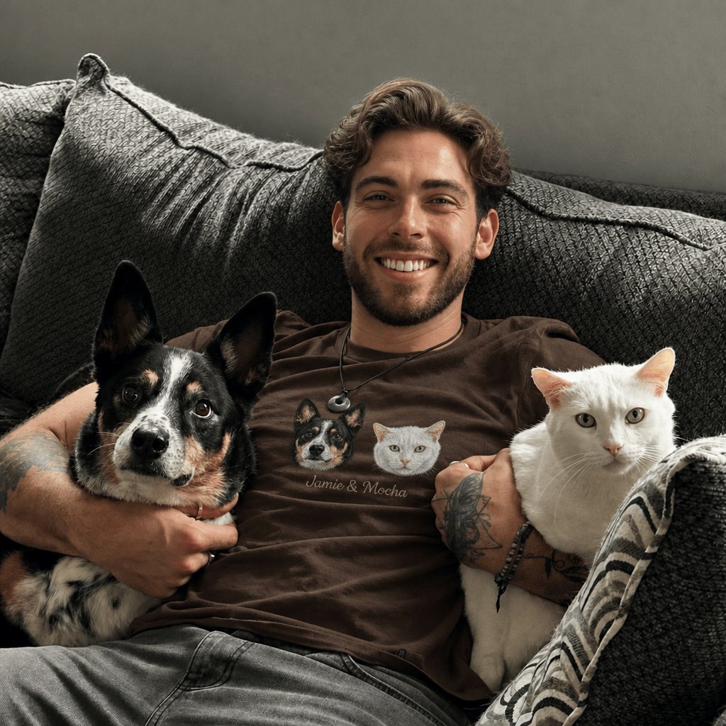 Custom Pet Embroidered Icon Stitch T-Shirt