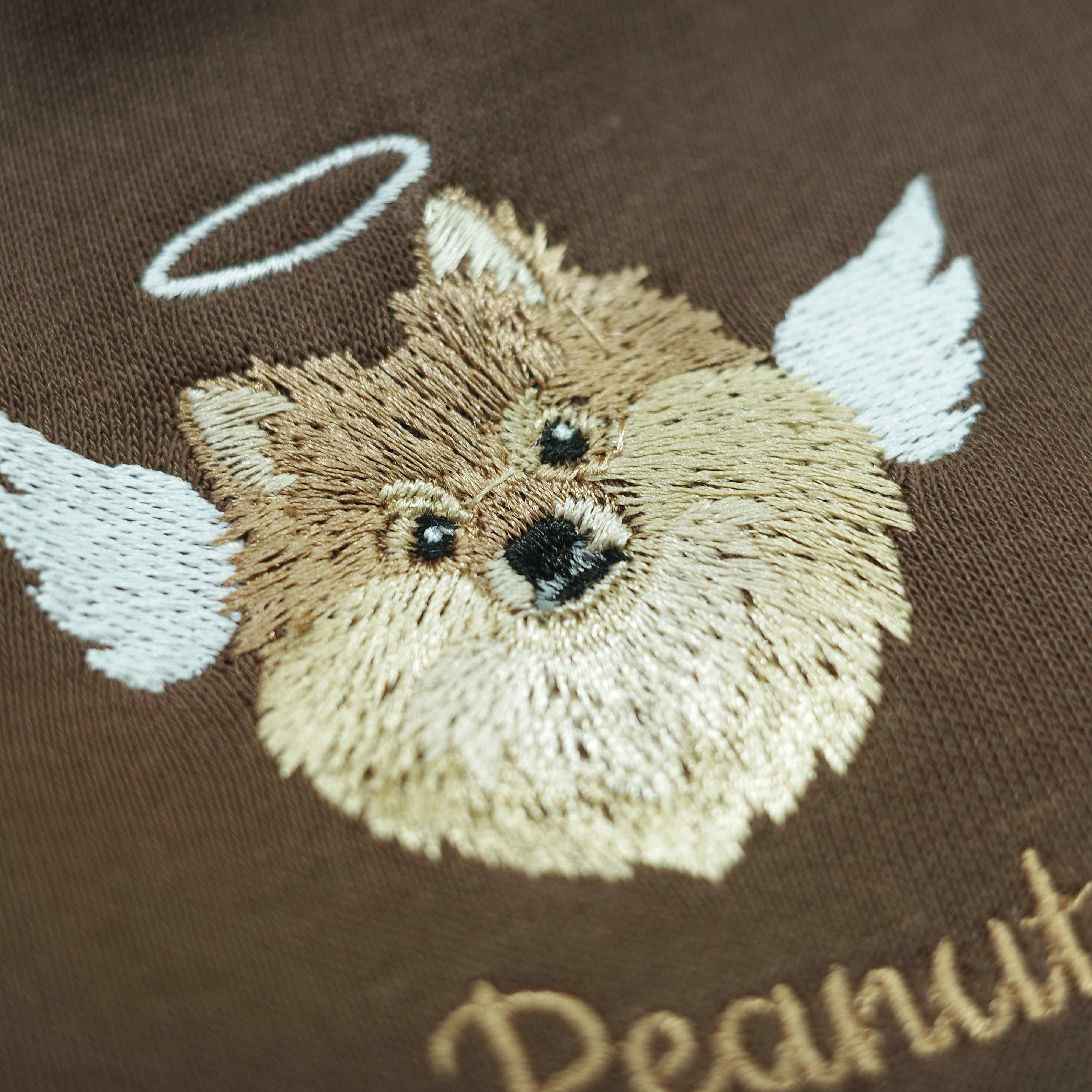 Custom Memorial Embroidered Pet Portrait T-shirt