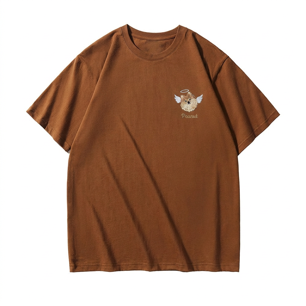 Custom Memorial Embroidered Pet Portrait T-shirt