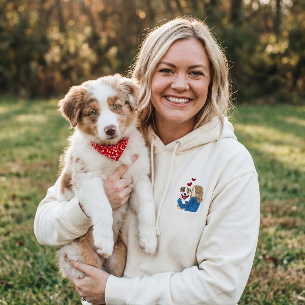Custom My Love Embroidered Dog Portrait Hoodie, Sweatshirt
