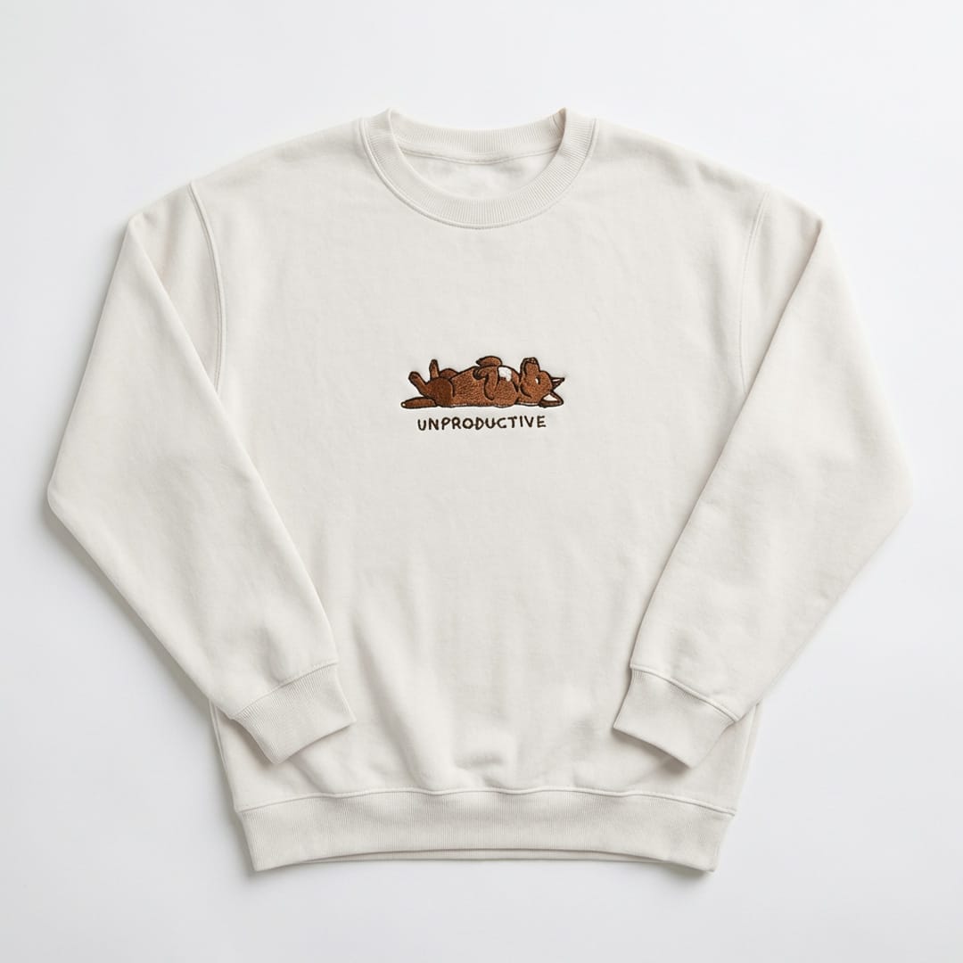 Custom Offline Embroidered Dog Portrait Hoodie, Sweatshirt