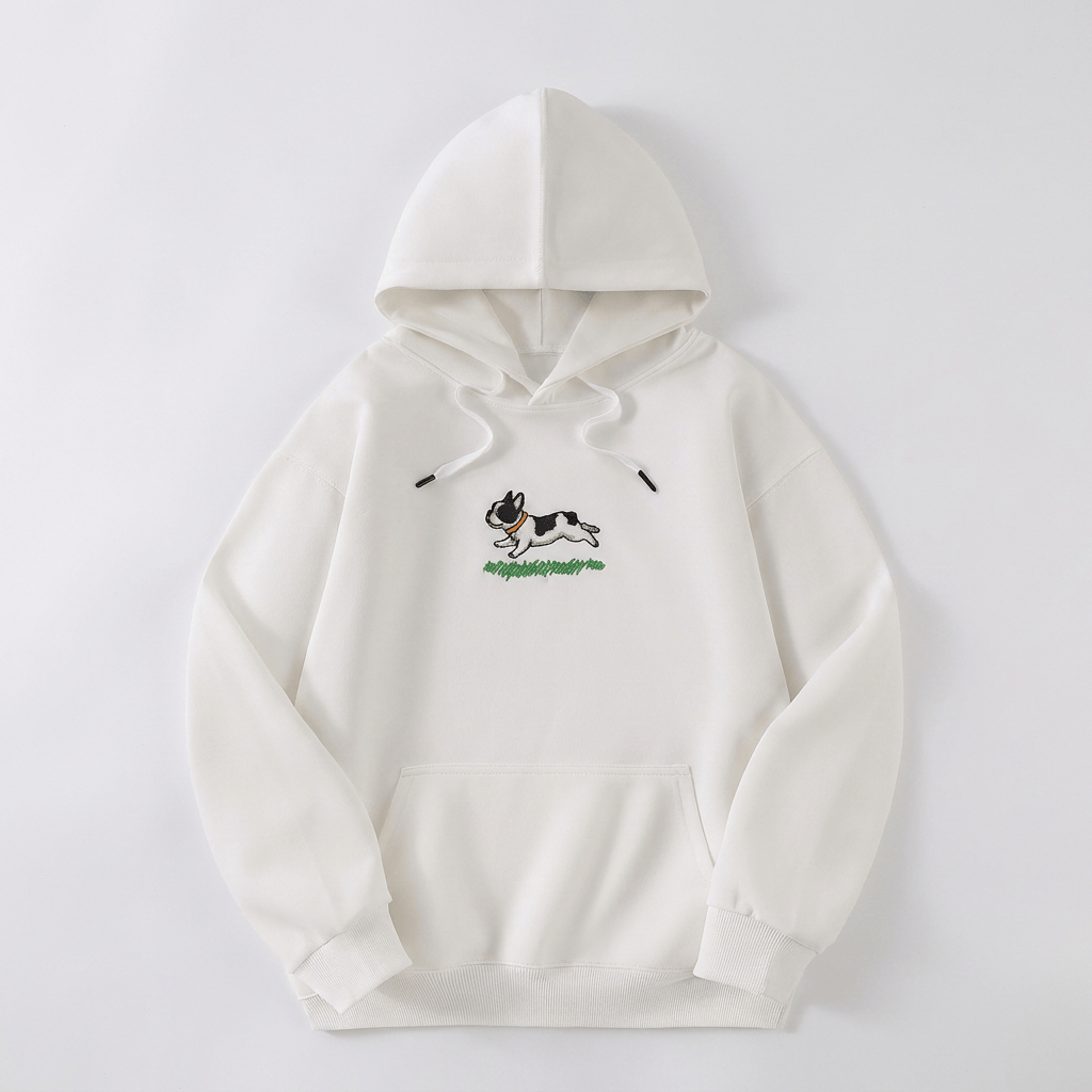 Custom Running Embroidered Pet Portrait Hoodie