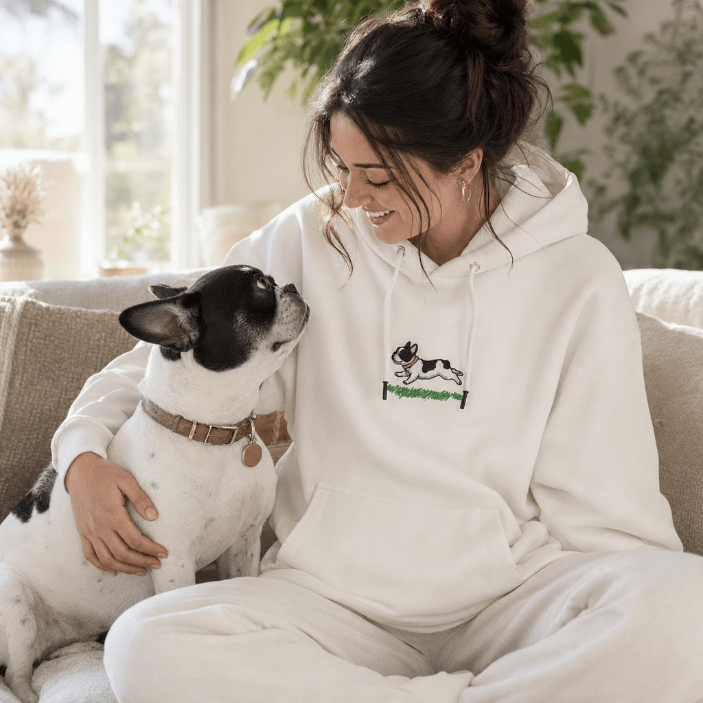 Custom Running Embroidered Pet Portrait Hoodie