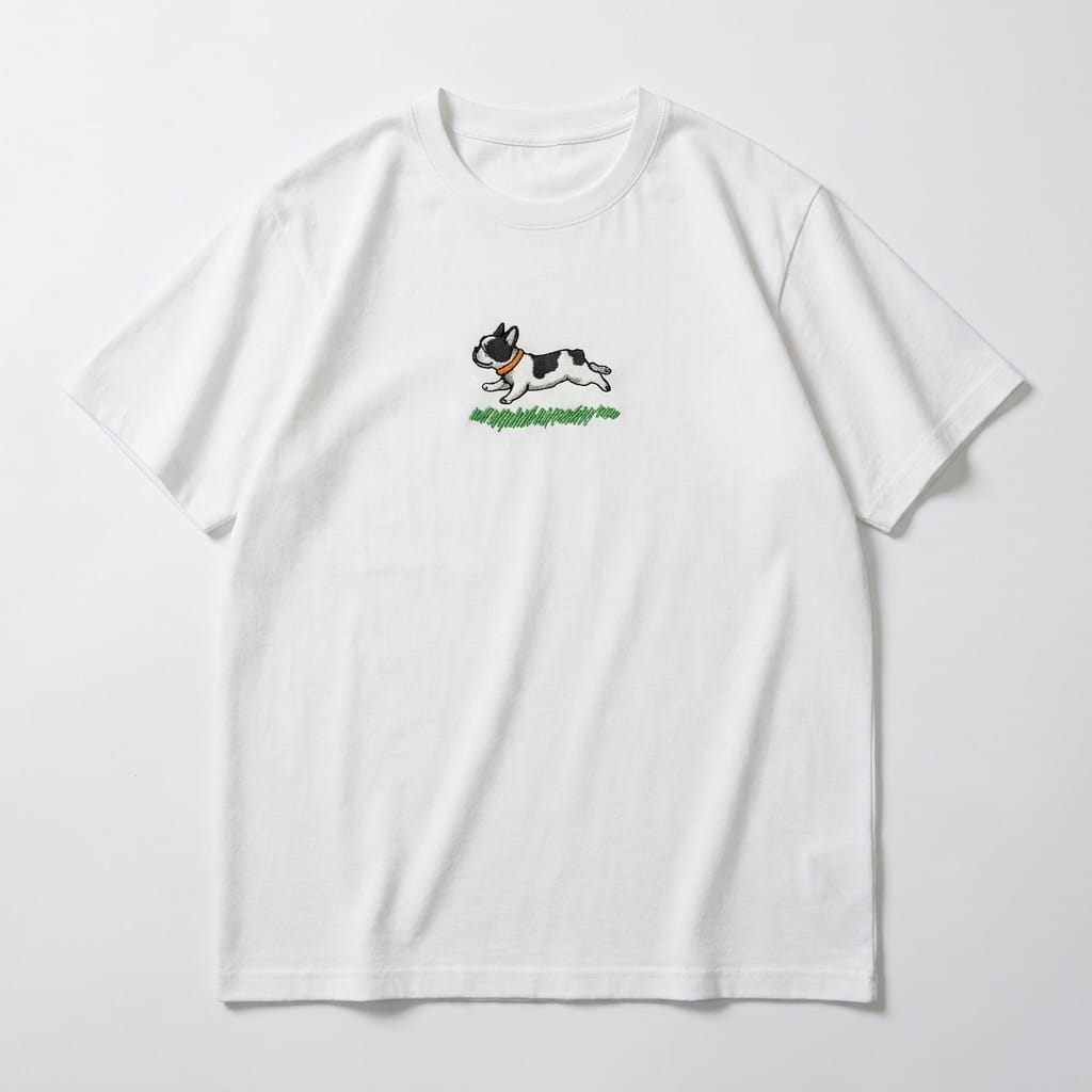 Custom Running Embroidered Pet Portrait T-shirt