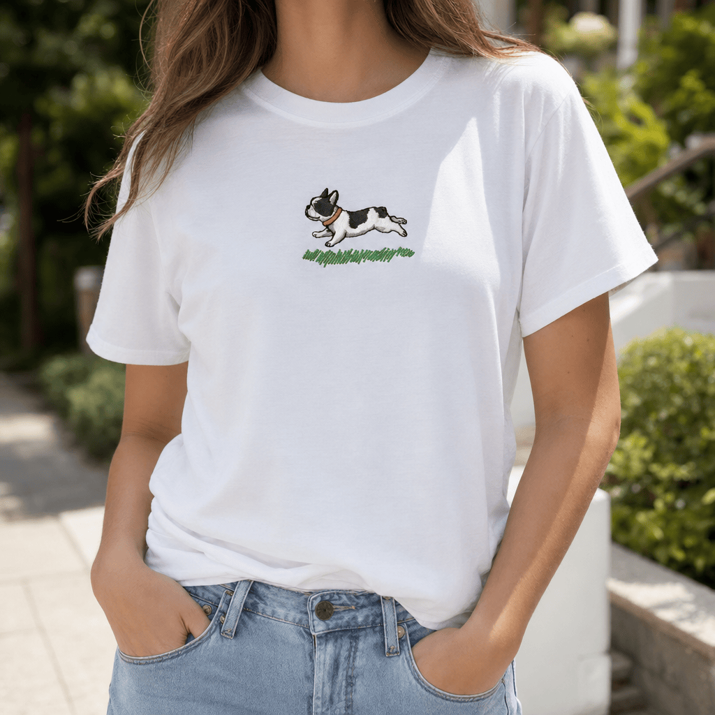Custom Running Embroidered Pet Portrait T-shirt