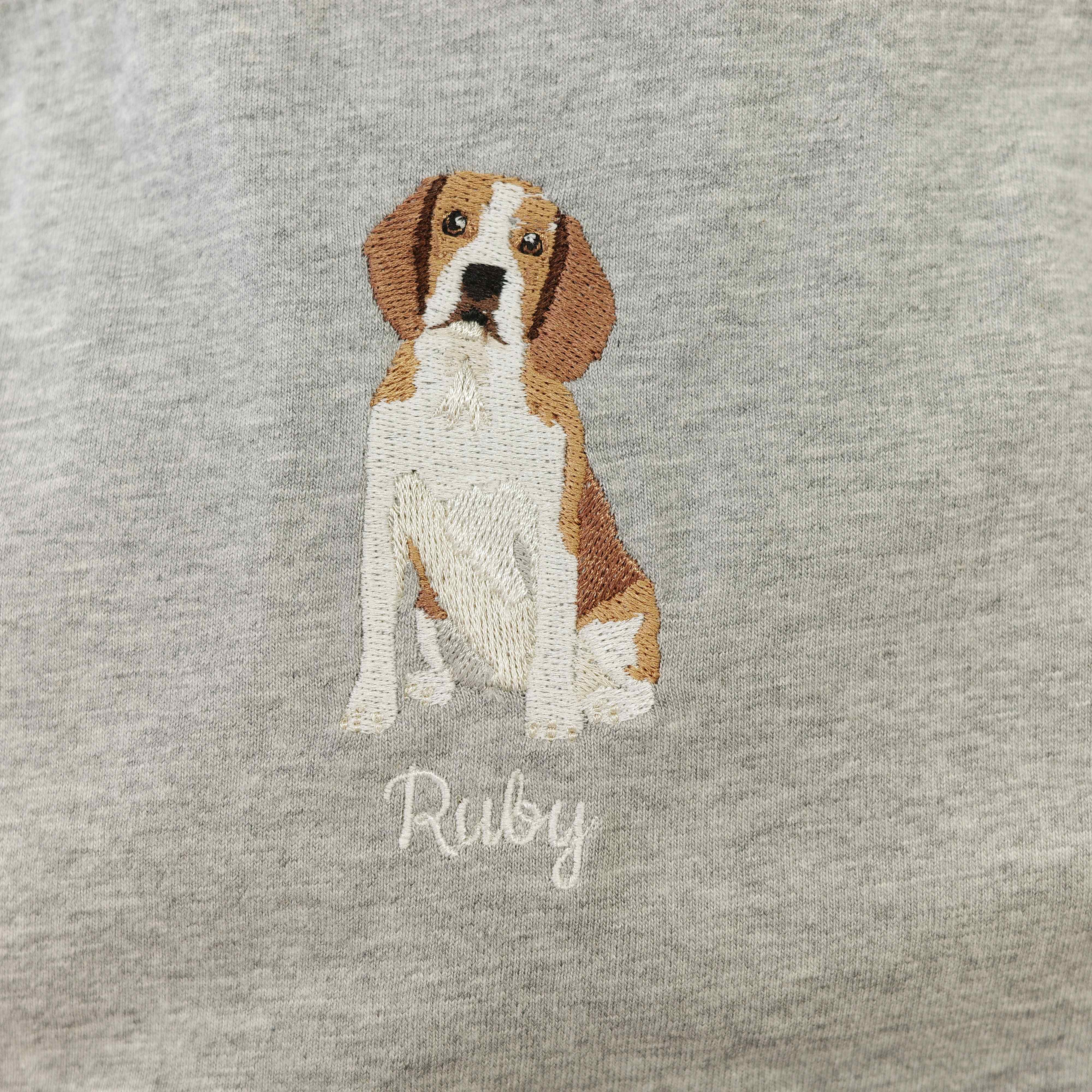 Custom Sitting Embroidered Pet Portrait Sweatshirt